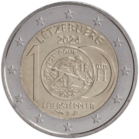 Luxembourg 2024 The 100th anniversary of the signature by the Grand Duchess
Charlotte of the Grand Ducal decree concerning the issuance of the divisional currency in nickel, commonly
called ‘Feierstéppler’